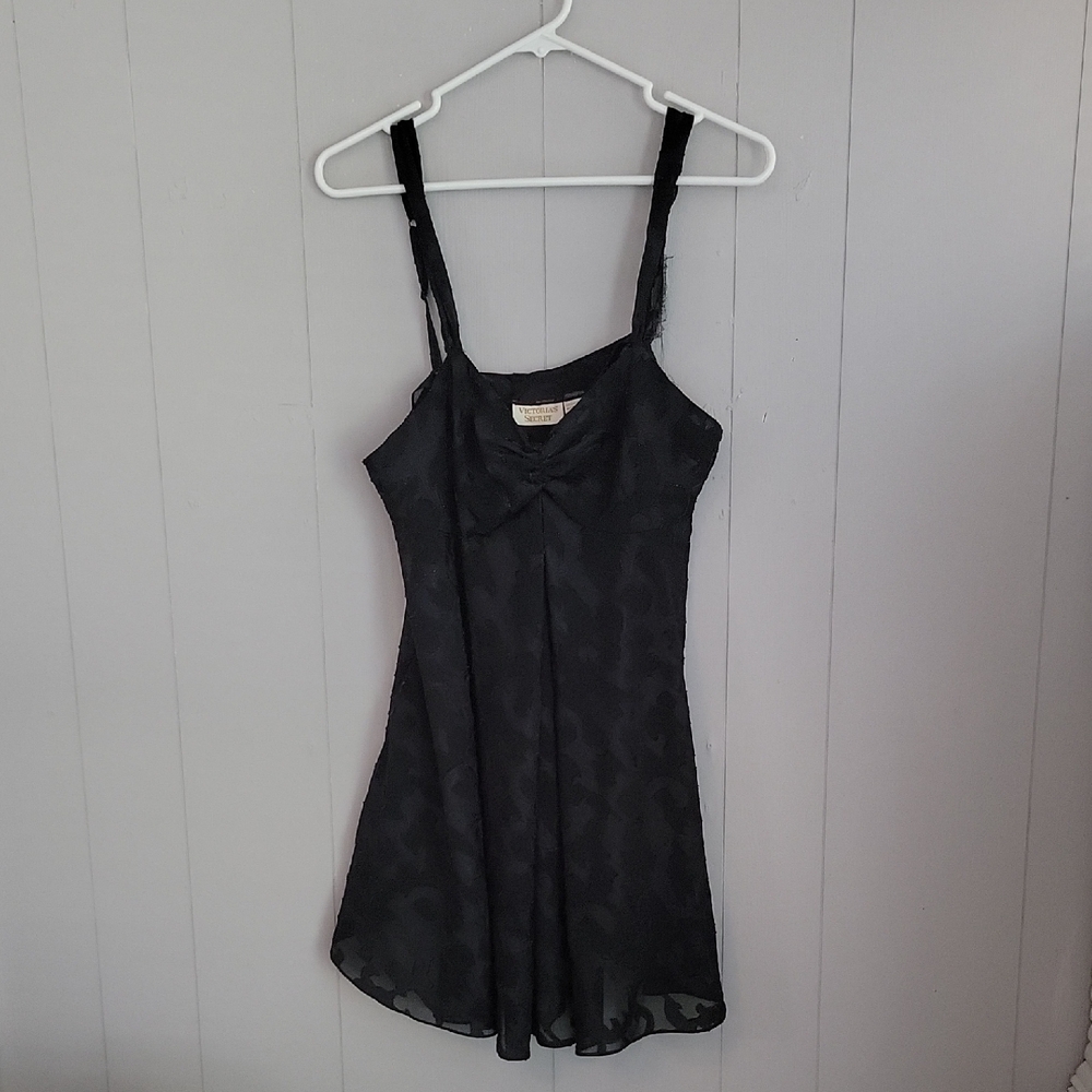 Vintage Victoria Secret Lingerie Black Medium Nightgown